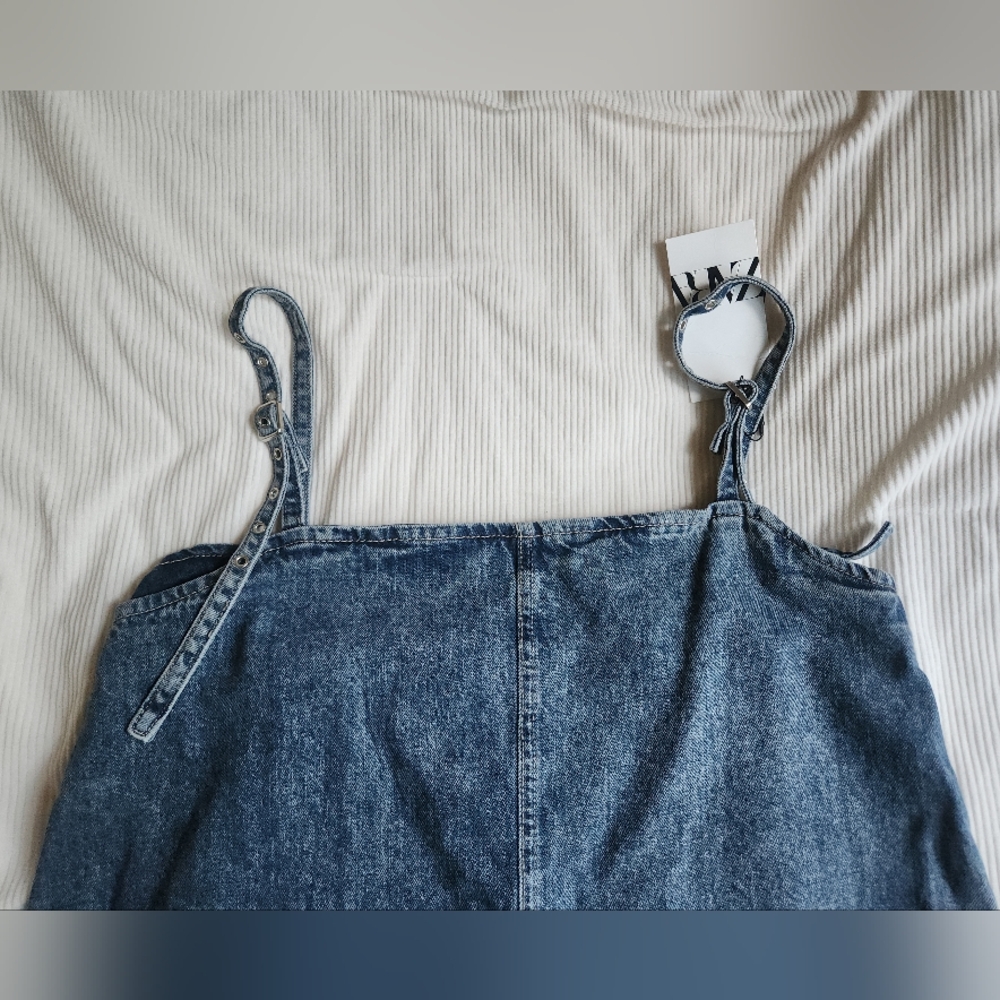 Zara Denim Trf Dress Blue Gray Ajustable Straps BNWT - Picture 11 of 13